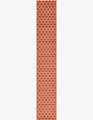 Light Terracotta Lattice Runner Rug