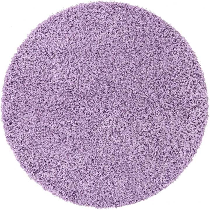 3' x 3' Solid Shag Round Rug