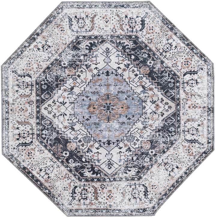 5' x 5' Washable Yara Octagon Rug