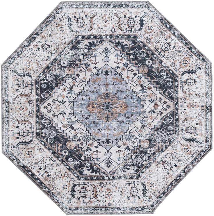 Detail image of 5' x 5' Washable Yara Octagon Rug