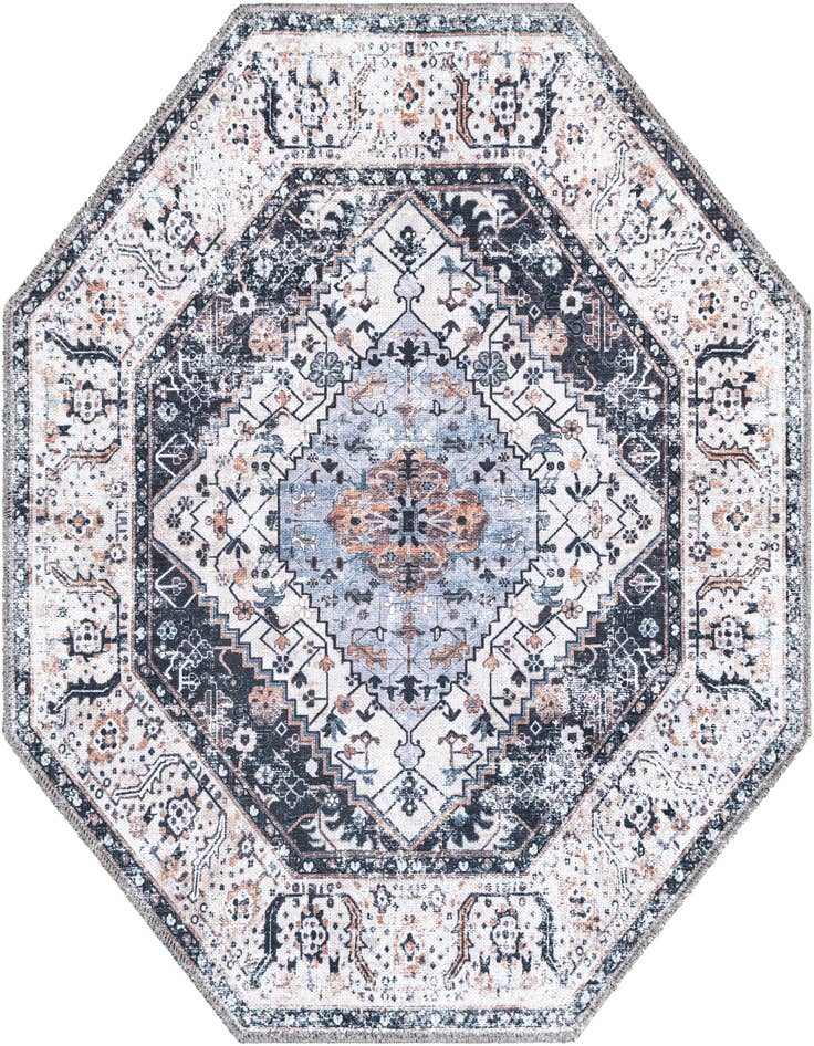 Detail image of 3' 3 x 3' 3 Washable Yara Octagon Rug