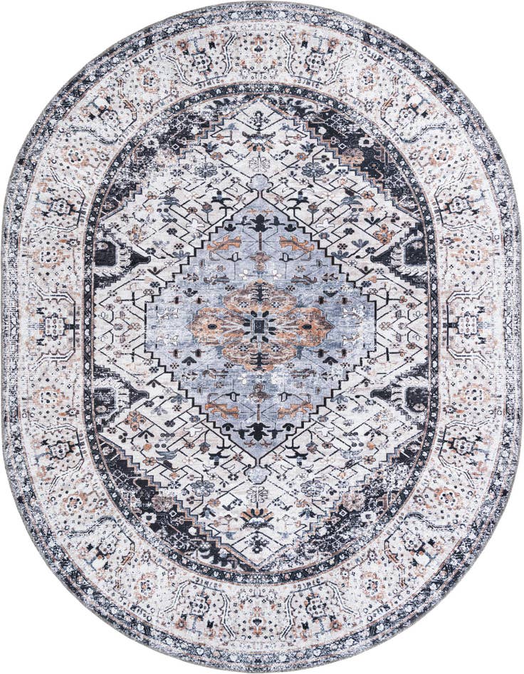 Detail image of 7' 10 x 10' Washable Yara Oval Rug