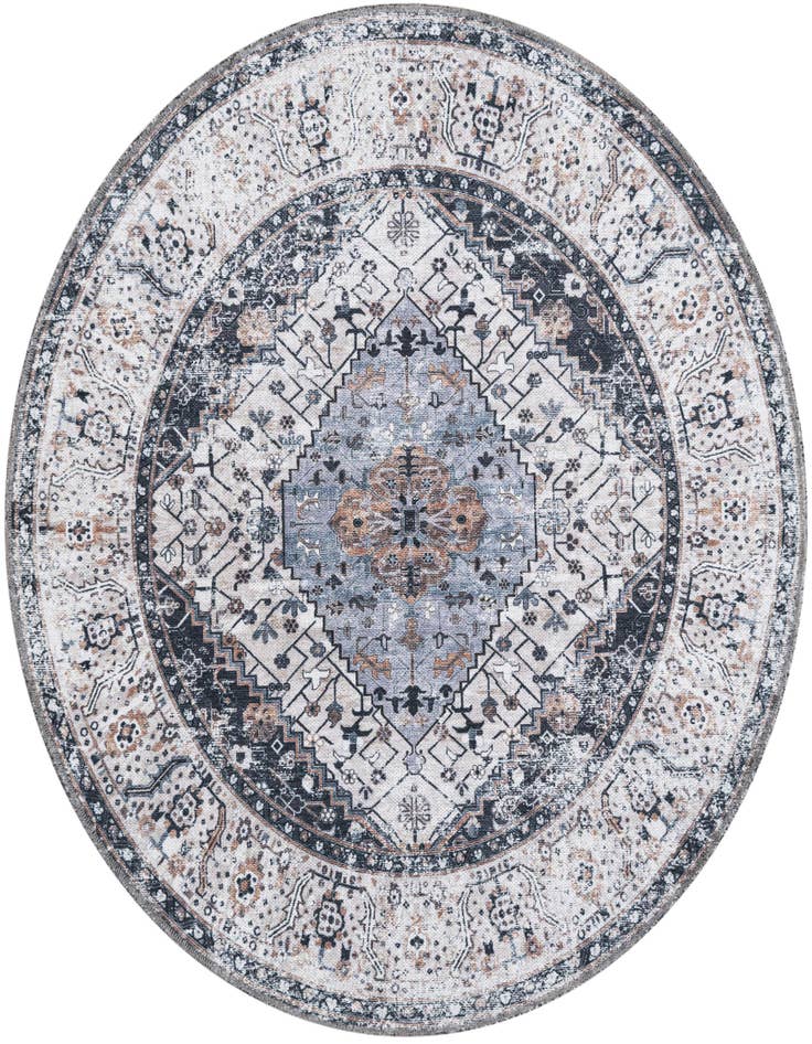 Detail image of 4' x 4' Washable Yara Round Rug
