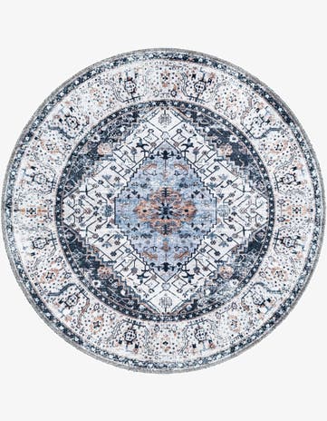 Linen Charcoal Yara Round Rug