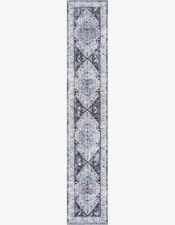 Linen Charcoal Washable Yara Runner Rug