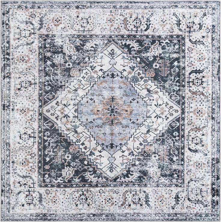 Detail image of 7' 10 x 7' 10 Washable Yara Square Rug
