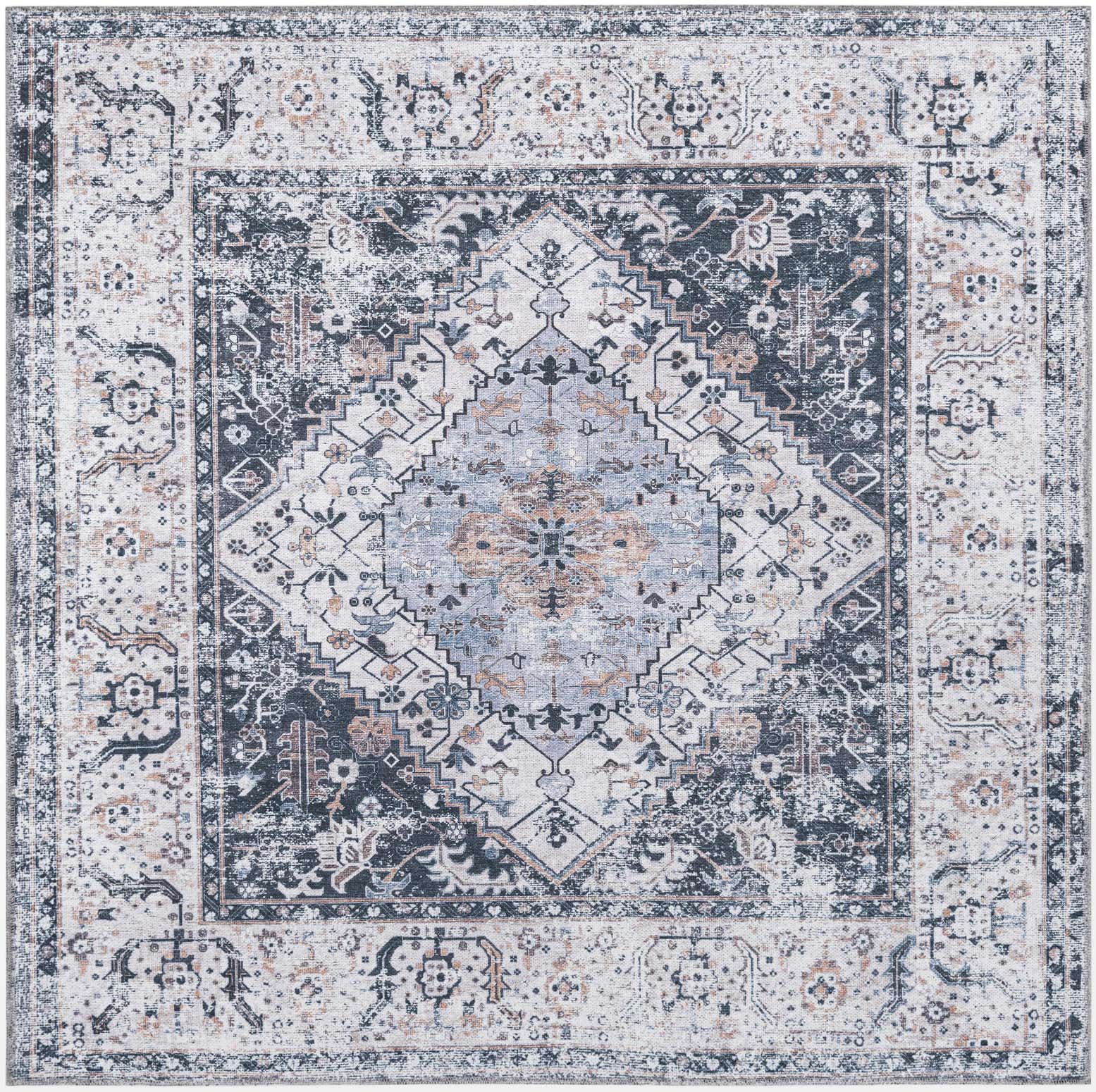 5' x 5' Washable Yara Square Rug