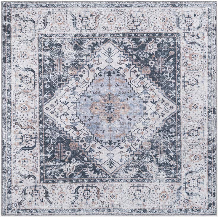 Detail image of 5' x 5' Washable Yara Square Rug