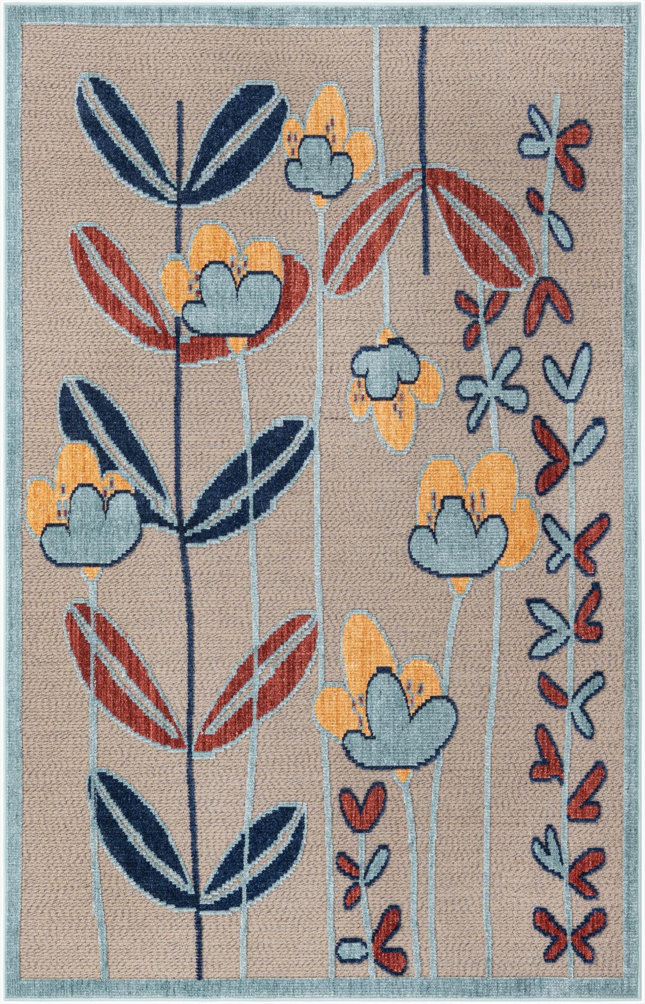 5' x 7' 7  Washable  Indoor / Outdoor Rug