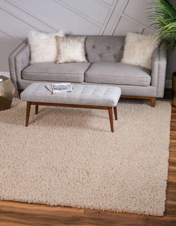 Linen Zermatt Shag Square Rug