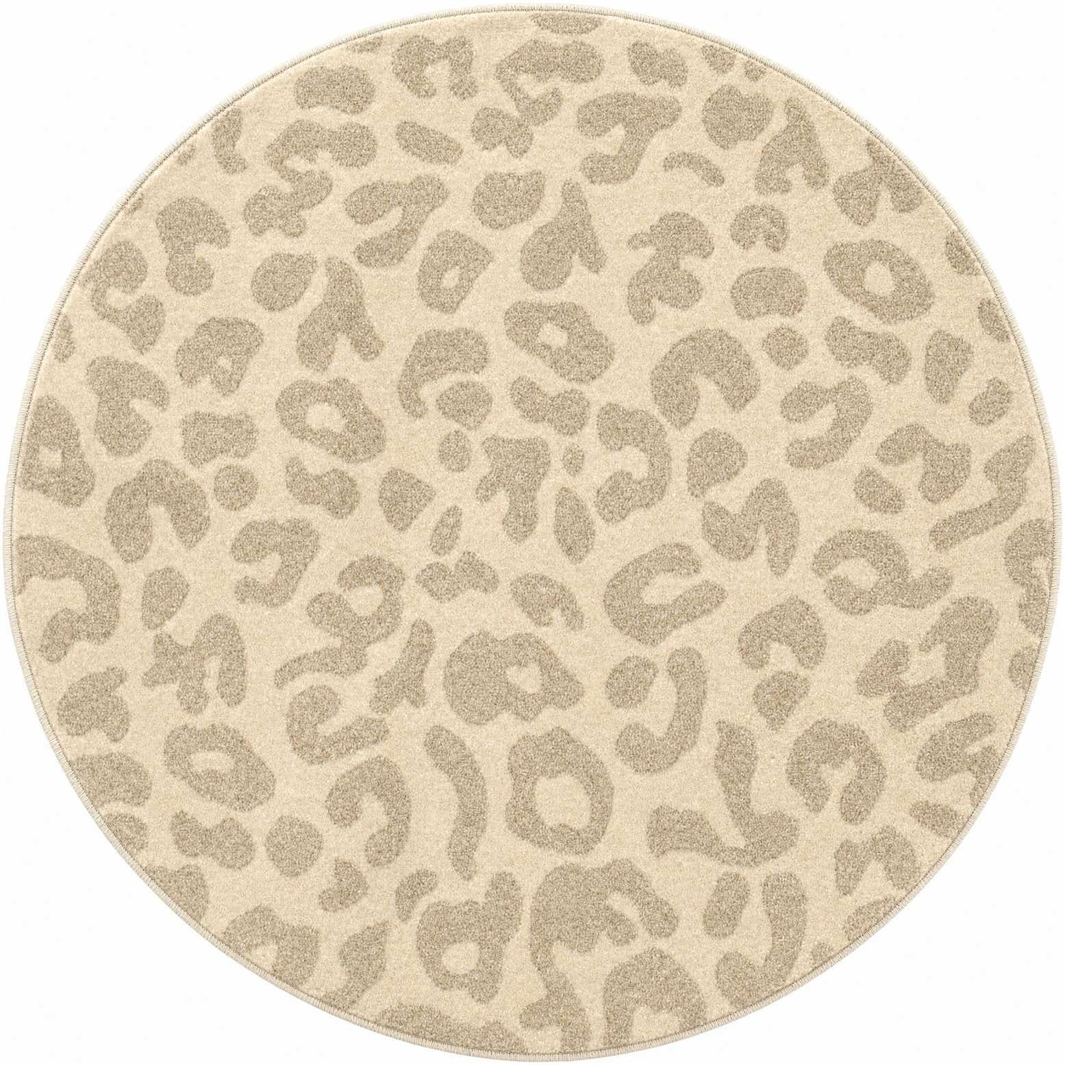 3' x 3' Linnet · Animal print rug, ivory