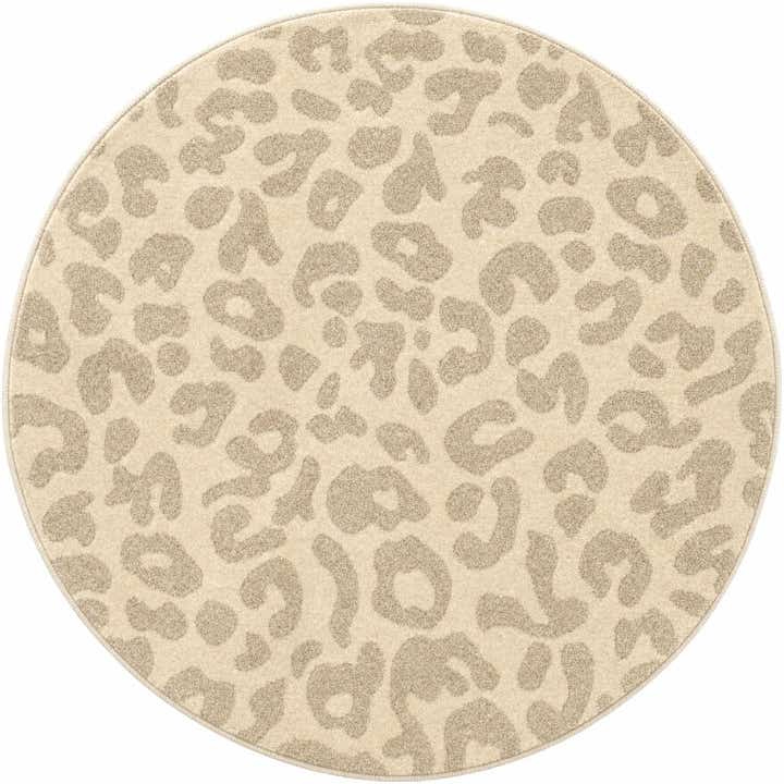 3' x 3' Linnet · Animal print rug, ivory
