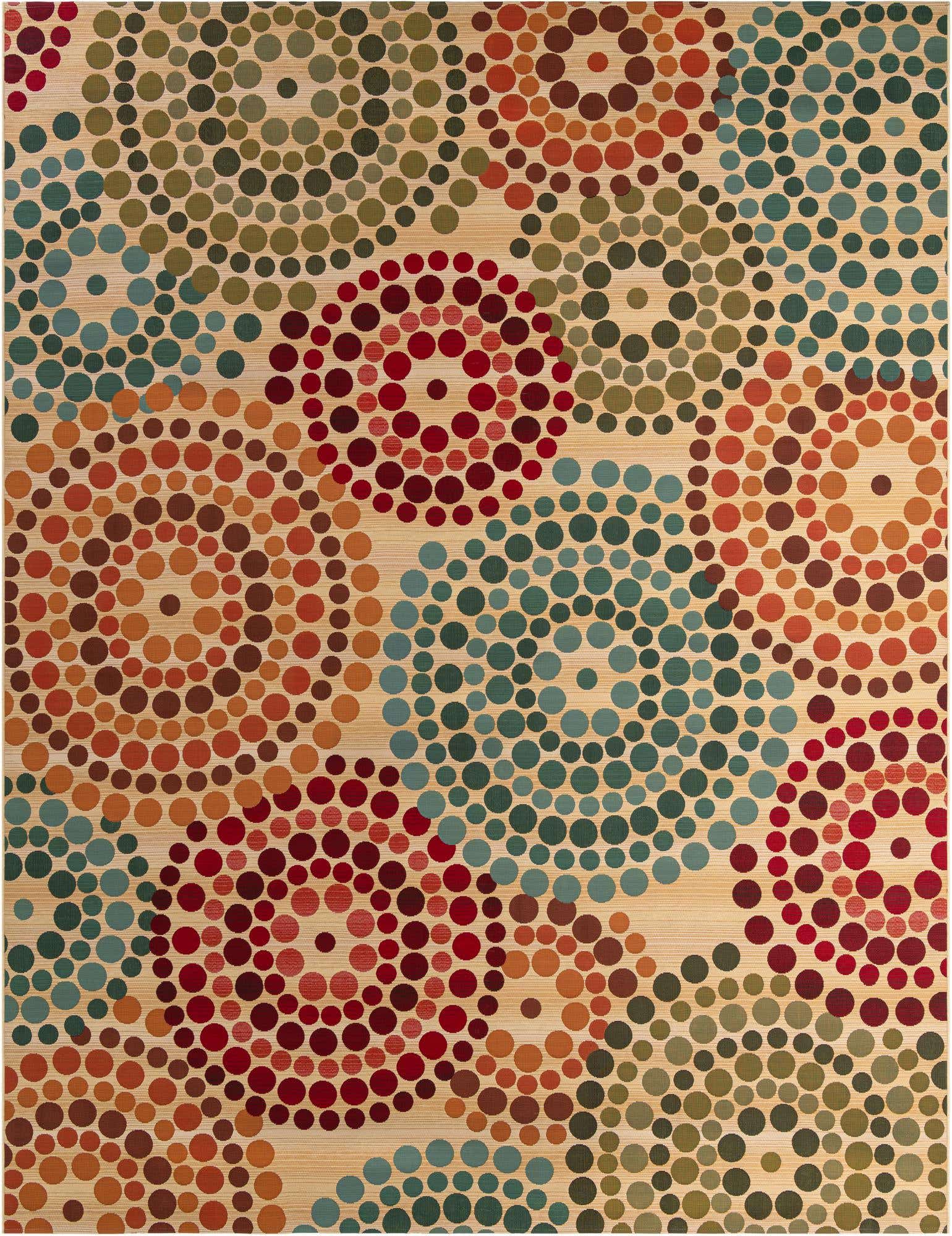 10' x 13' Lomax · Dot Outdoor Rug, beige and multicolor