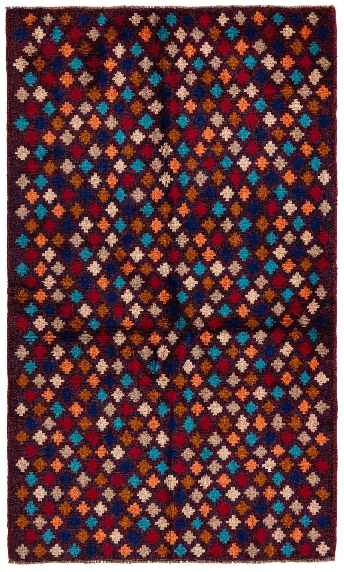 3' 8 x 6' 2 Hand Knotted Balouch Wool Rug