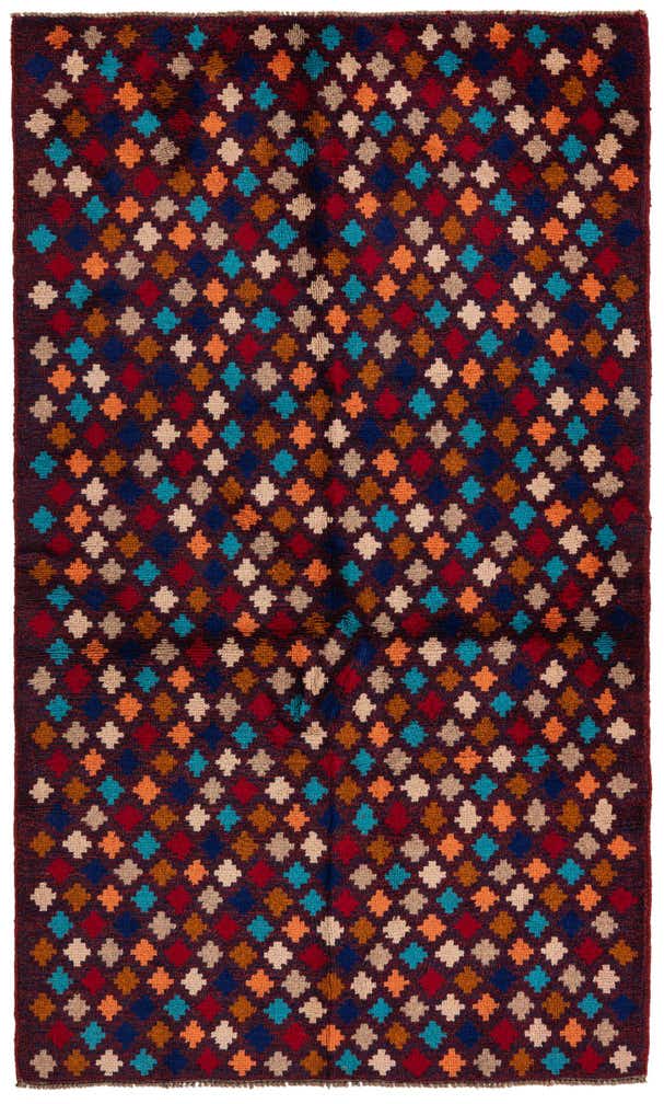 3' 8 x 6' 2 Hand Knotted Balouch Wool Rug