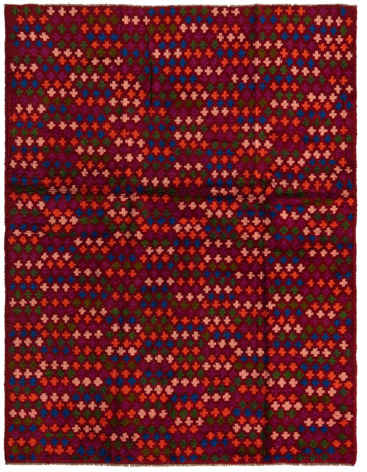 Detail image of 4' 2 x 5' 10 Hand Knotted Balouch Wool Rug