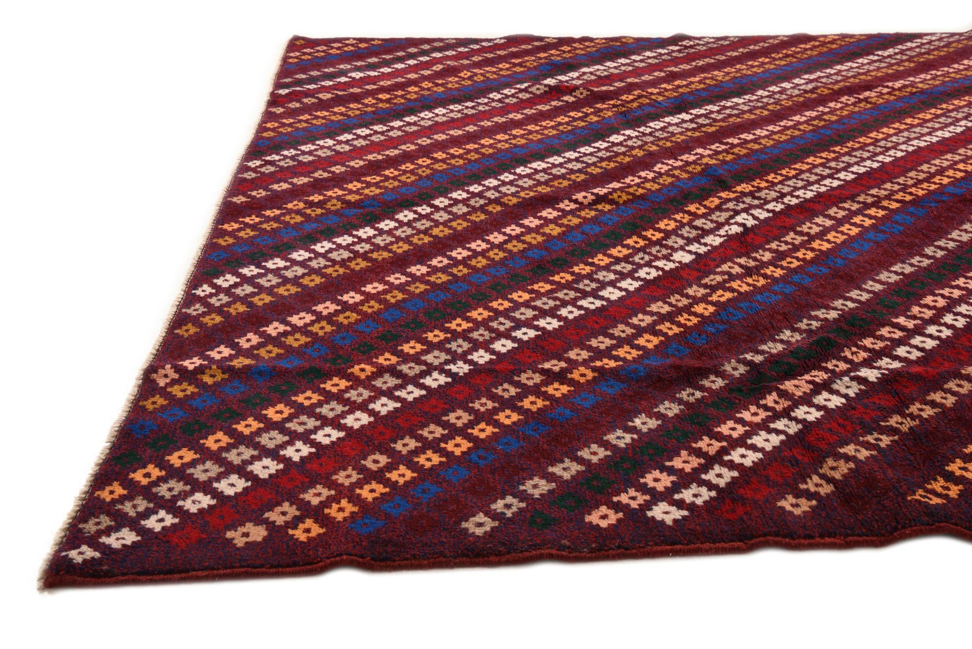7' x 9' 9 Hand Knotted Balouch Wool Rug