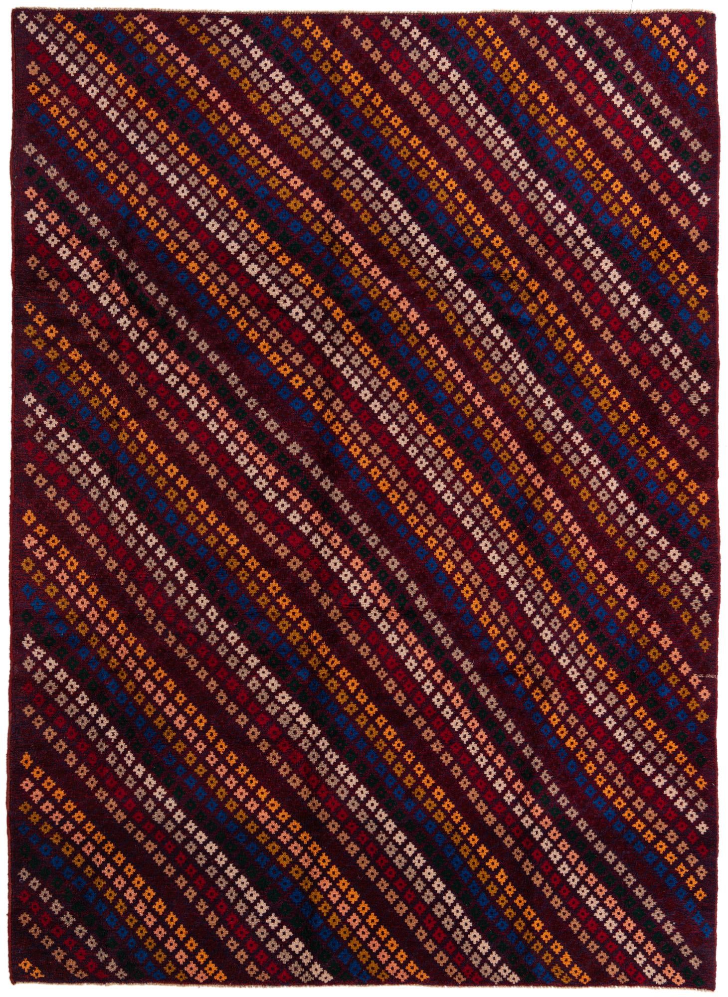7' x 9' 9 Hand Knotted Balouch Wool Rug
