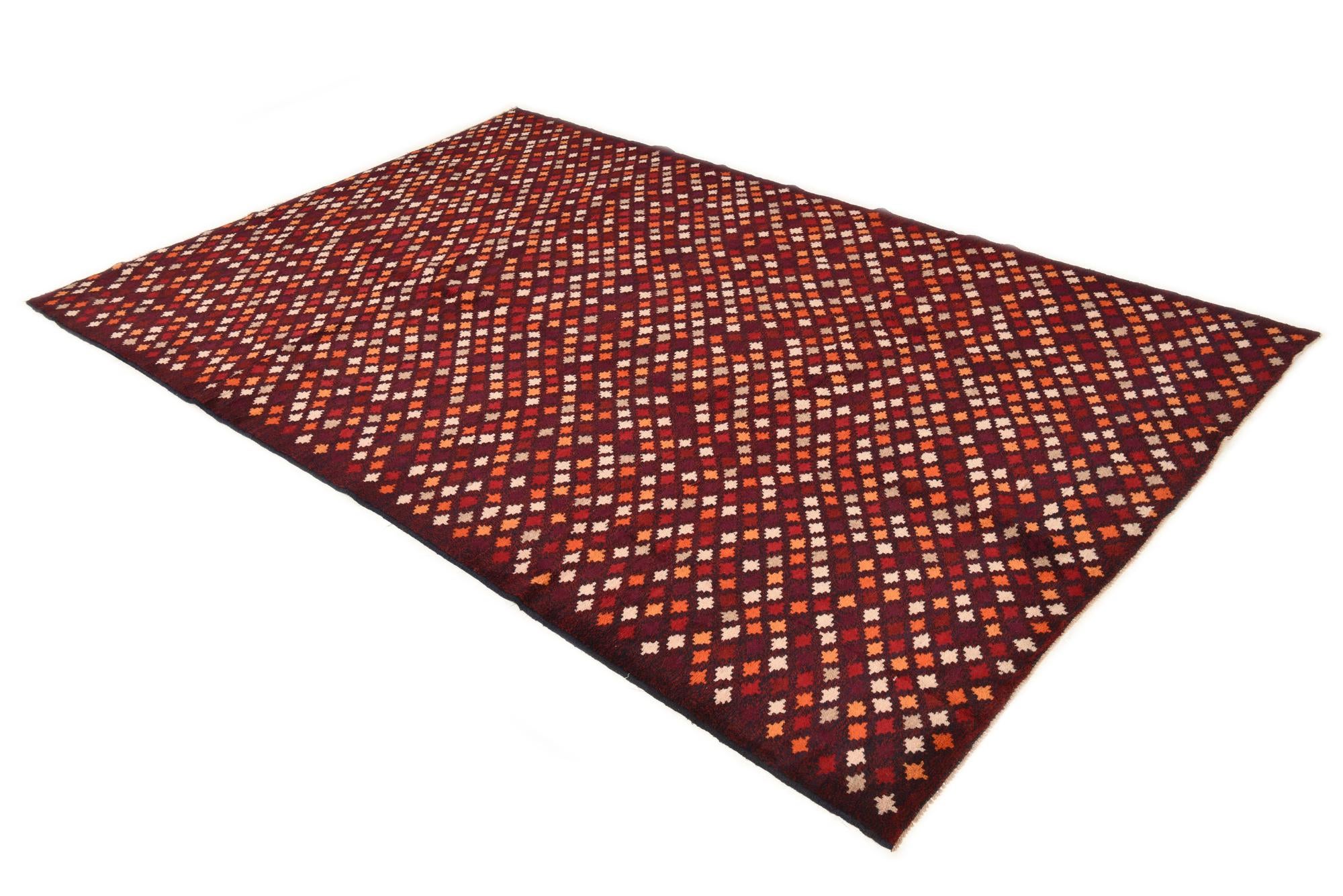 6' 8 x 10' 2 Hand Knotted Balouch Wool Rug