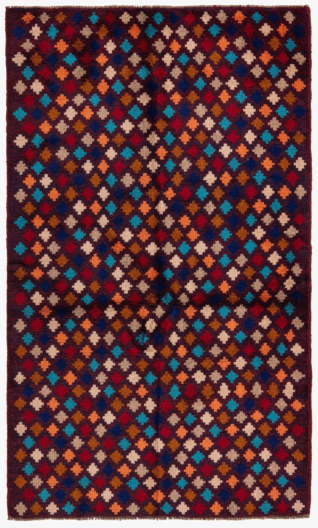 3' 8 x 6' 2  Hand Knotted Balouch Wool Rug
