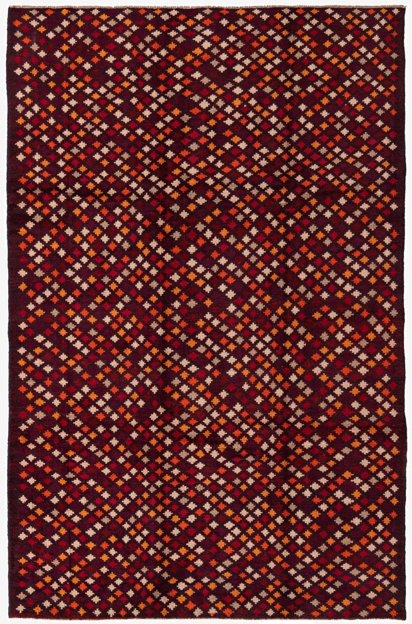 6' 8 x 10' 2  Hand Knotted Balouch Wool Rug