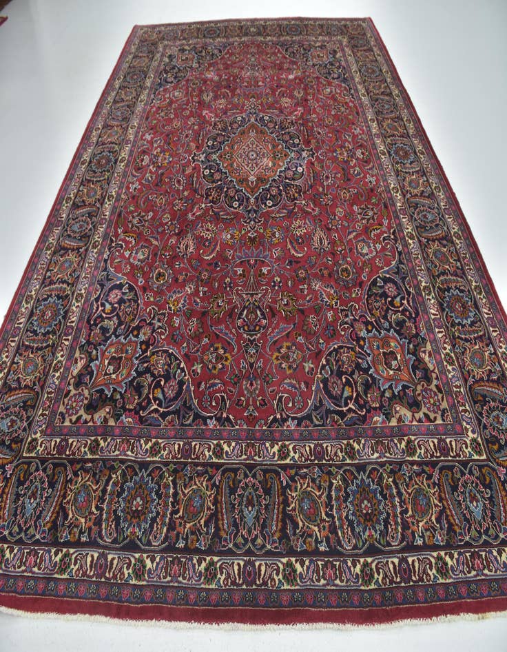 Detail image of 9' 10 x 12' 9  Hand Knotted Birjand Persian Wool Rug