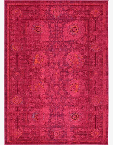 Magenta Washable Fleur Rug