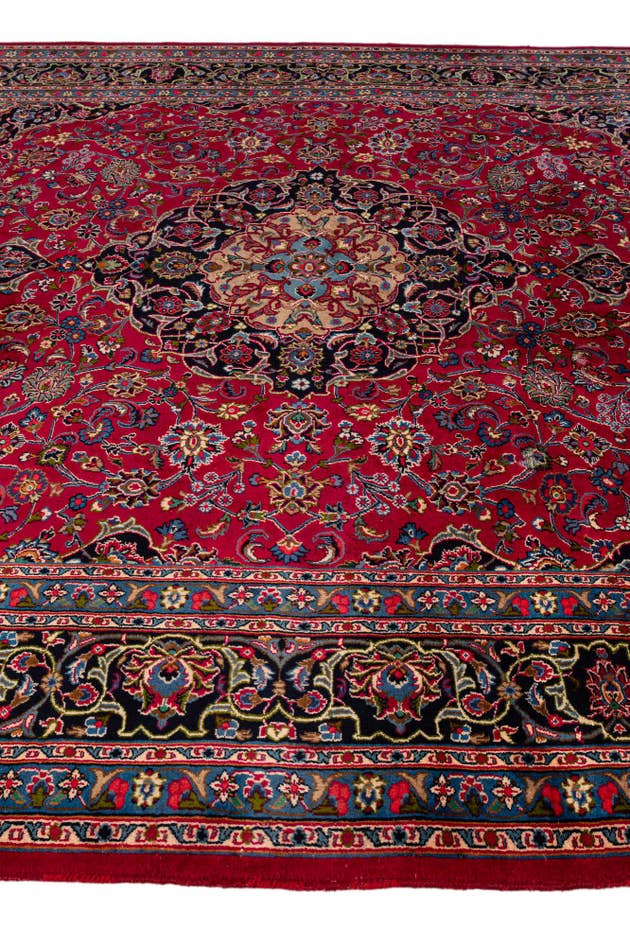 Detail image of 9' 10 x 12' 4 Hand Knotted Kashmar Persian Wool Rug
