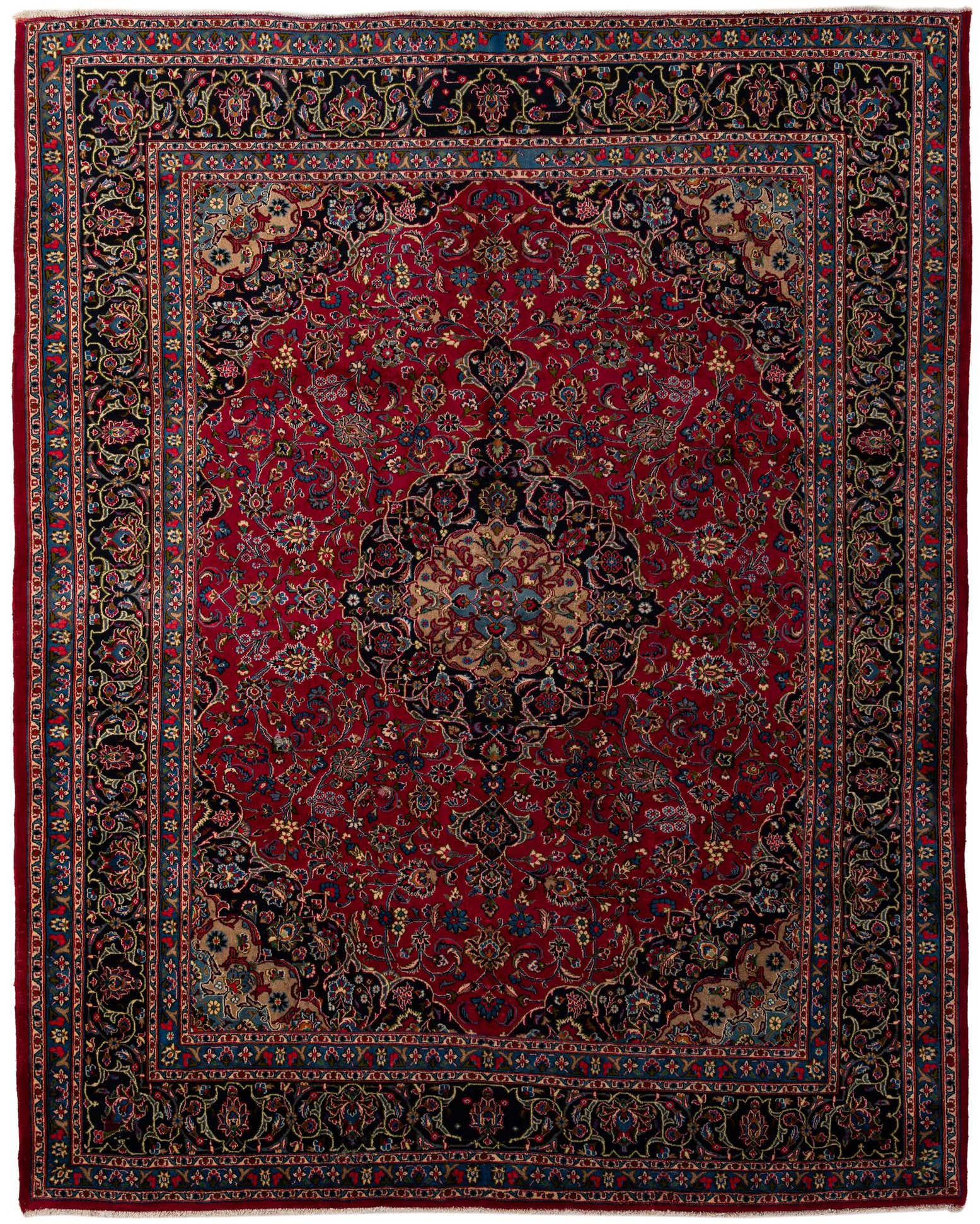 9' 10 x 12' 4 Hand Knotted Kashmar Persian Wool Rug