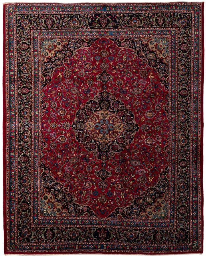 9' 10 x 12' 4 Hand Knotted Kashmar Persian Wool Rug