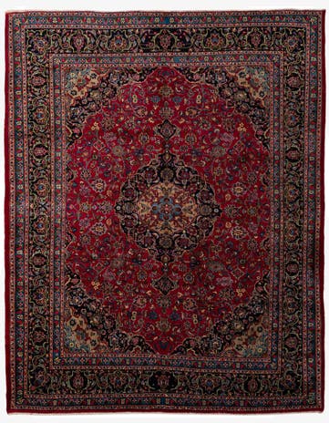 9' 10 x 12' 4 Hand Knotted Kashmar Persian Wool Rug