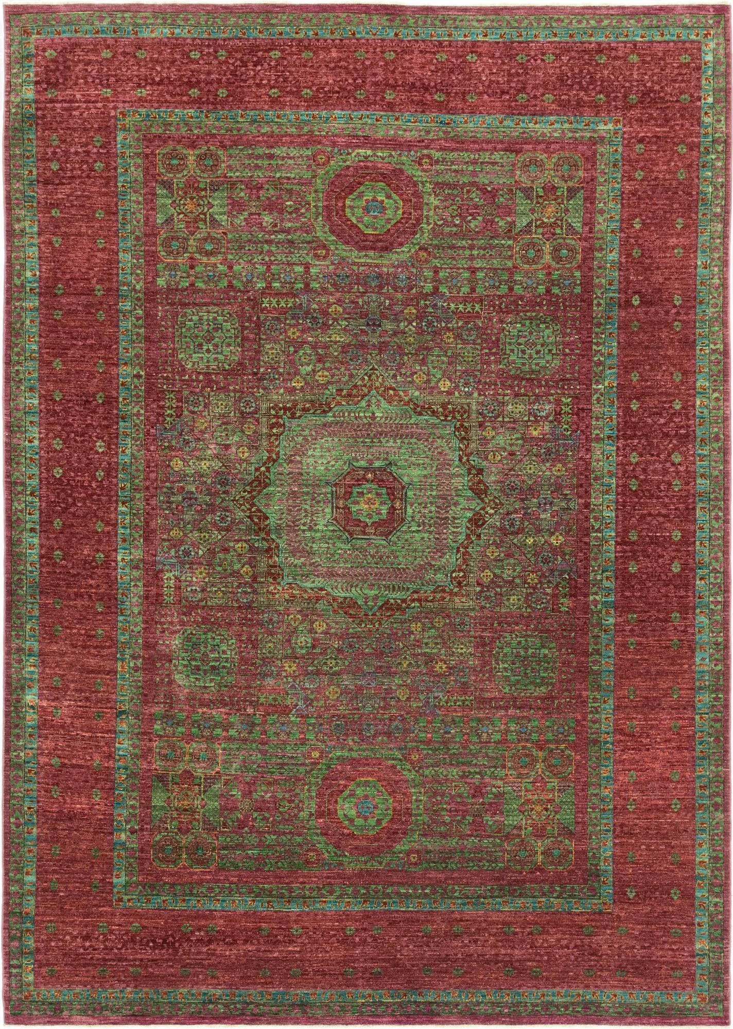210cm x 300cm  Hand Knotted Mamluk Ziegler Rug