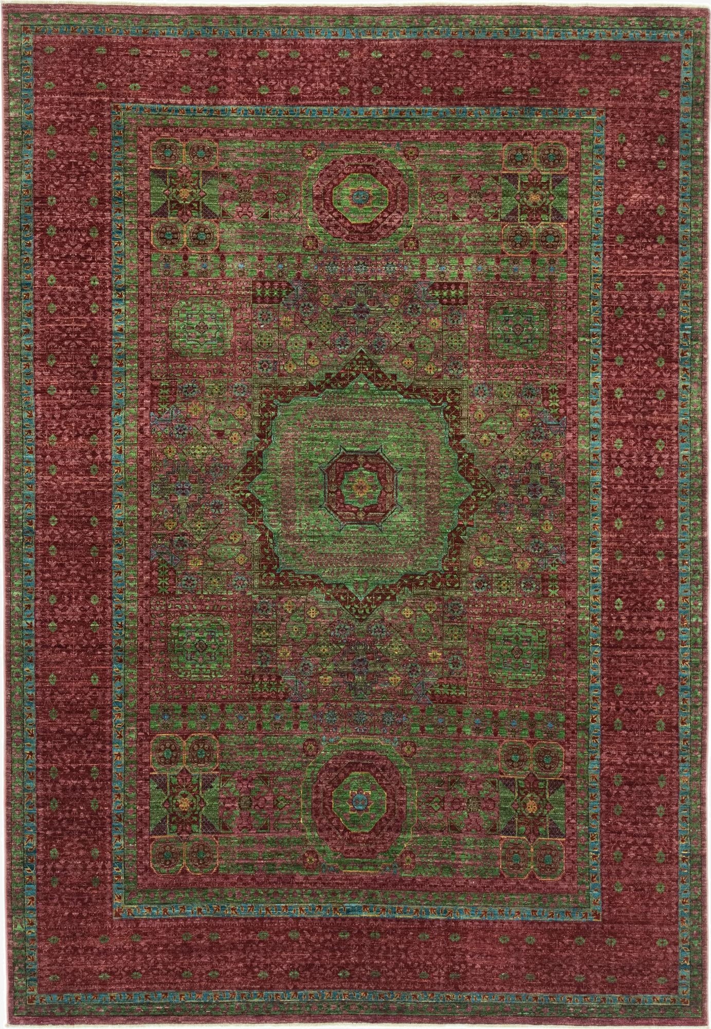 210cm x 302cm  Hand Knotted Mamluk Ziegler Rug