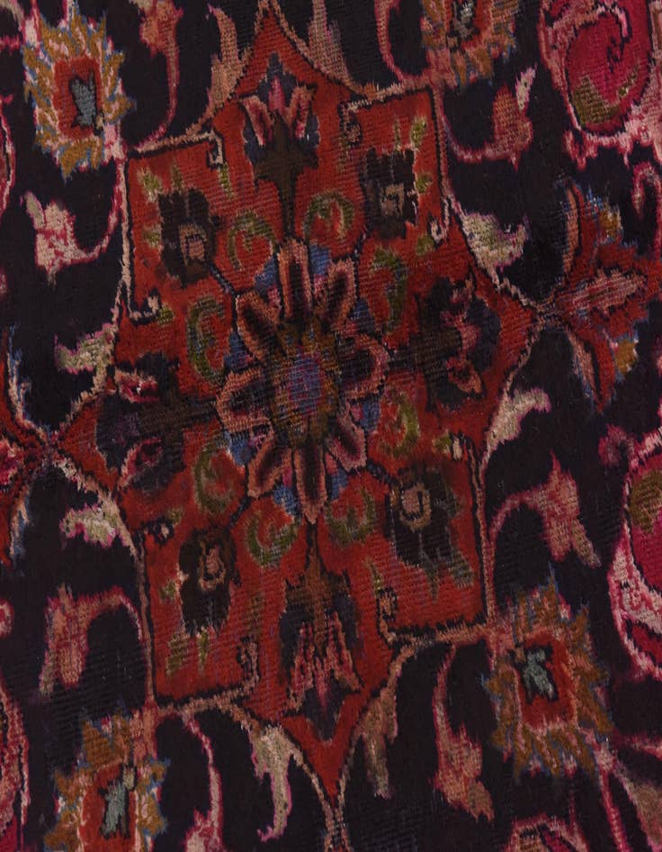 Detail image of 9' 7 x 12' 9  Hand Knotted Mashad Persian Wool Rug