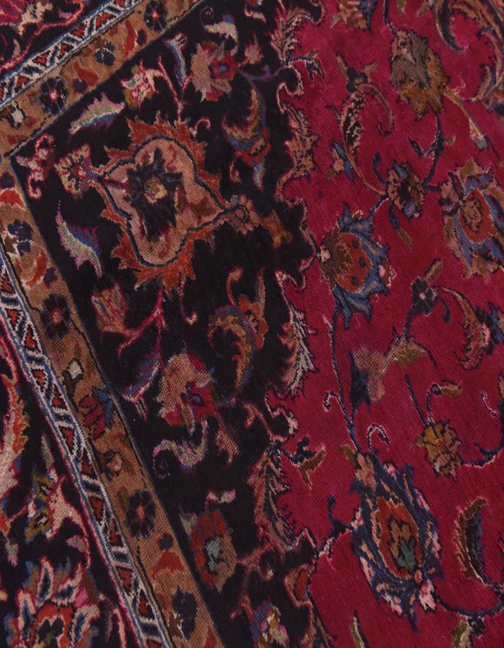 Detail image of 9' 7 x 12' 9  Hand Knotted Mashad Persian Wool Rug
