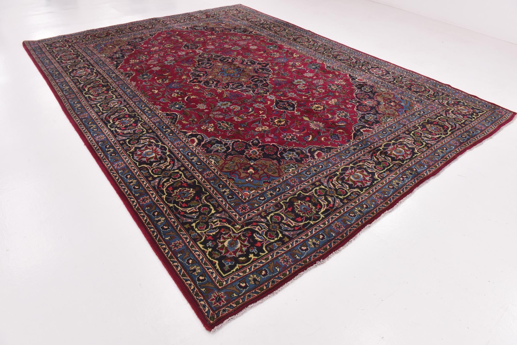 290cm x 380cm Hand Knotted Mashad Persian Wool Rug