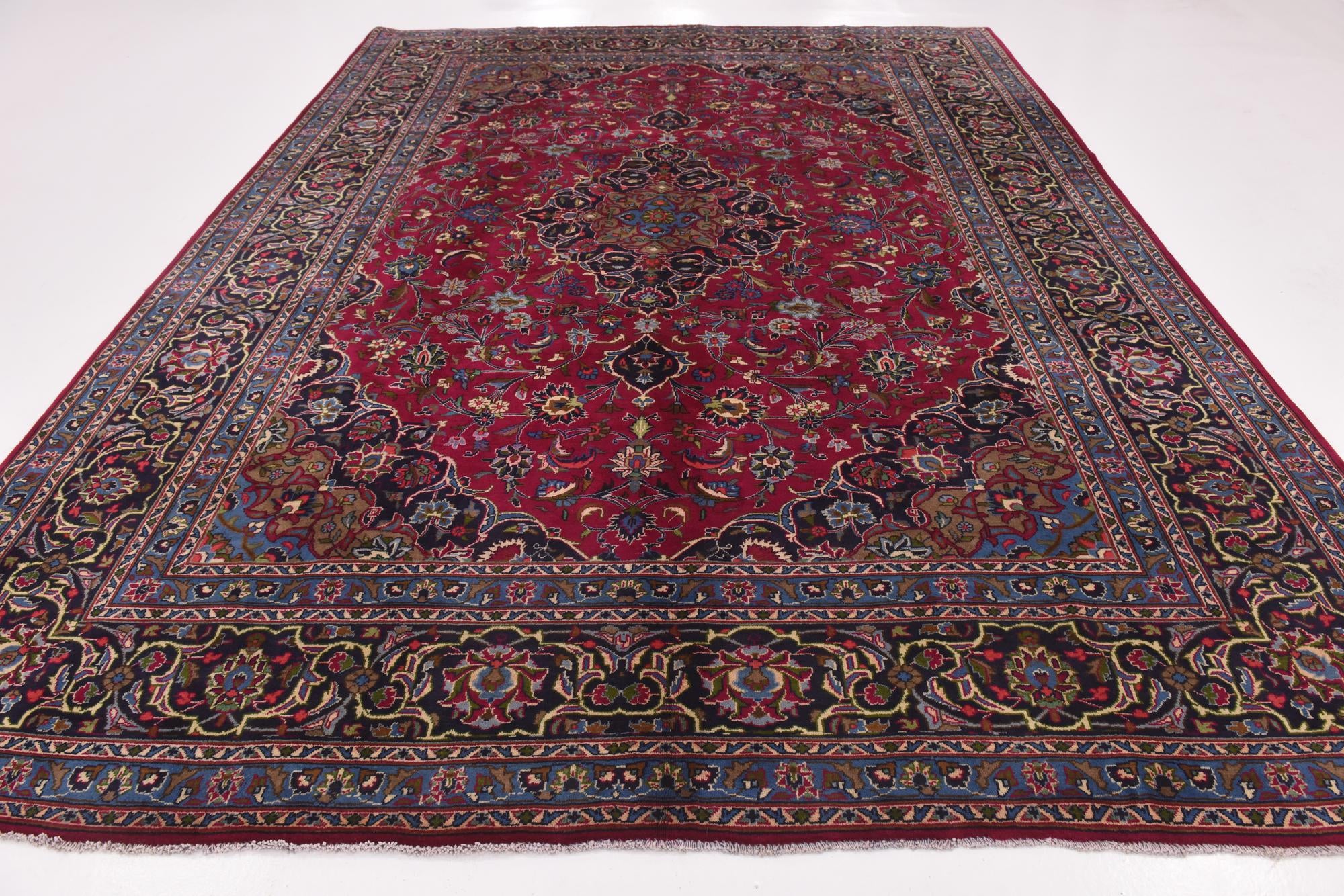 290cm x 380cm Hand Knotted Mashad Persian Wool Rug