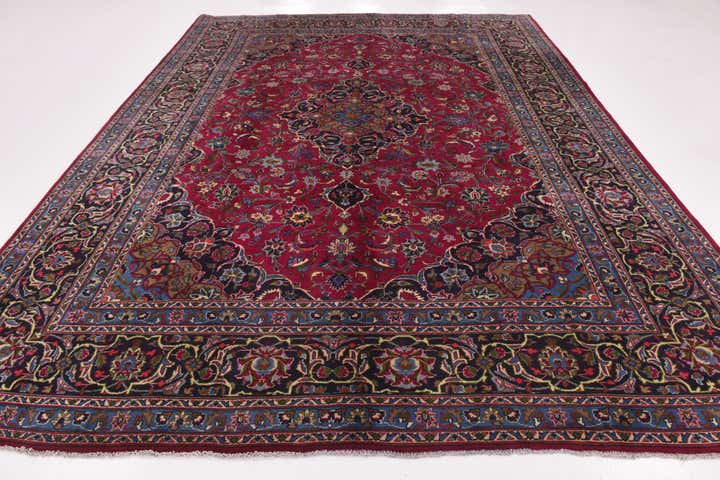 9' 6 x 12' 5 Hand Knotted Mashad Persian Wool Rug