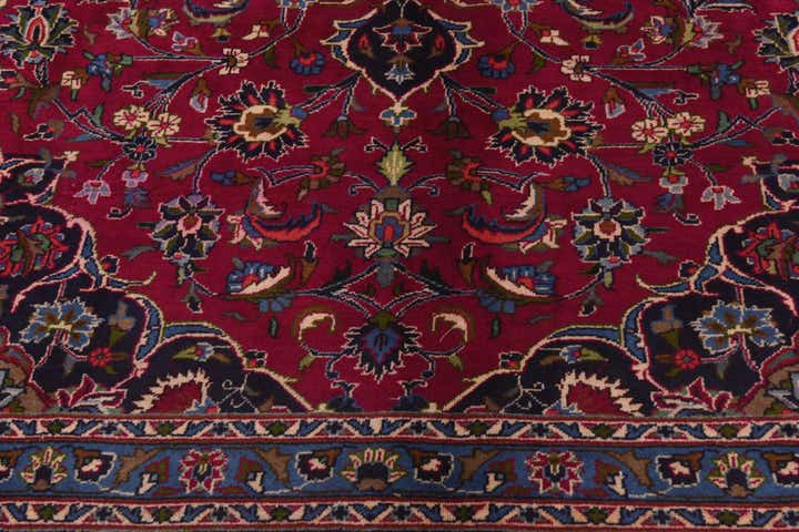 9' 6 x 12' 5 Hand Knotted Mashad Persian Wool Rug