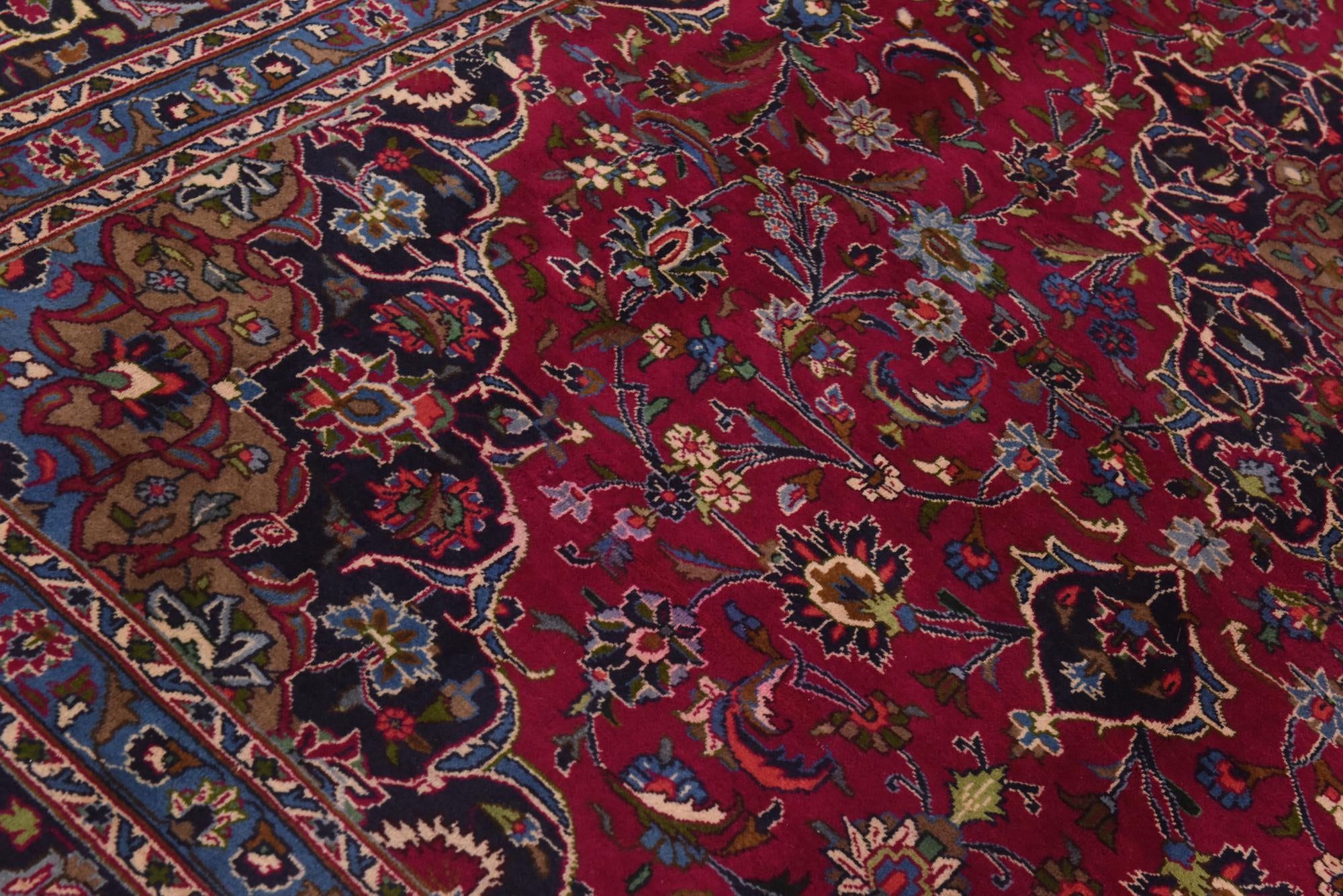 290cm x 380cm Hand Knotted Mashad Persian Wool Rug