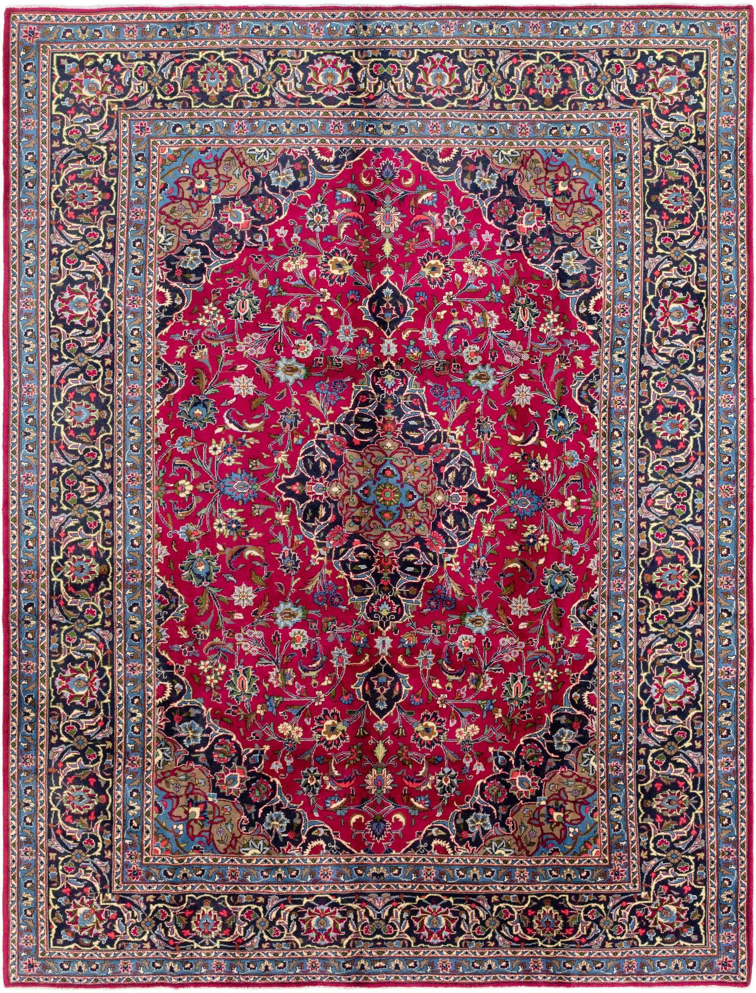 9' 6 x 12' 5 Hand Knotted Mashad Persian Wool Rug