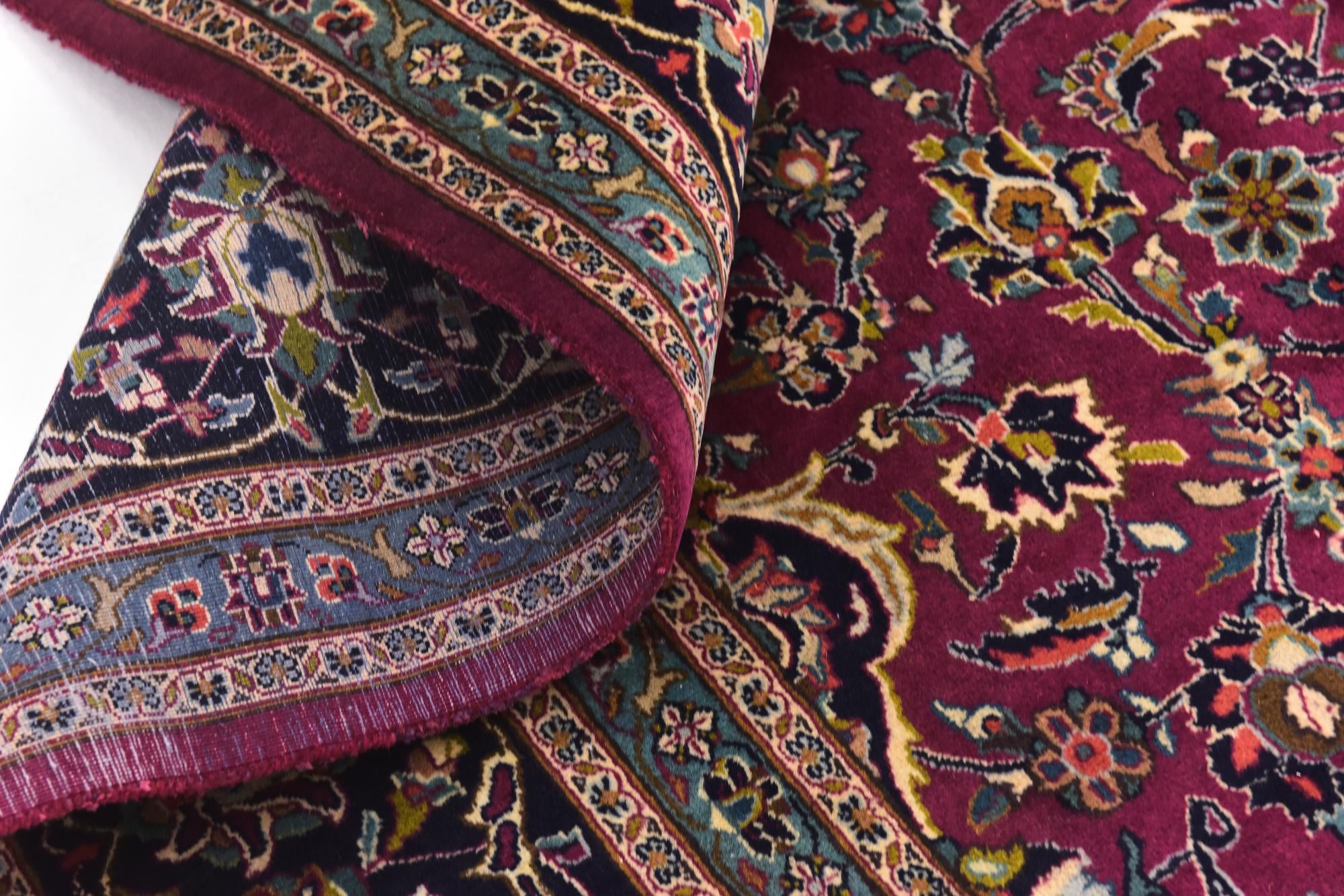 9' 9 x 12' 9 Hand Knotted Mashad Persian Wool Rug