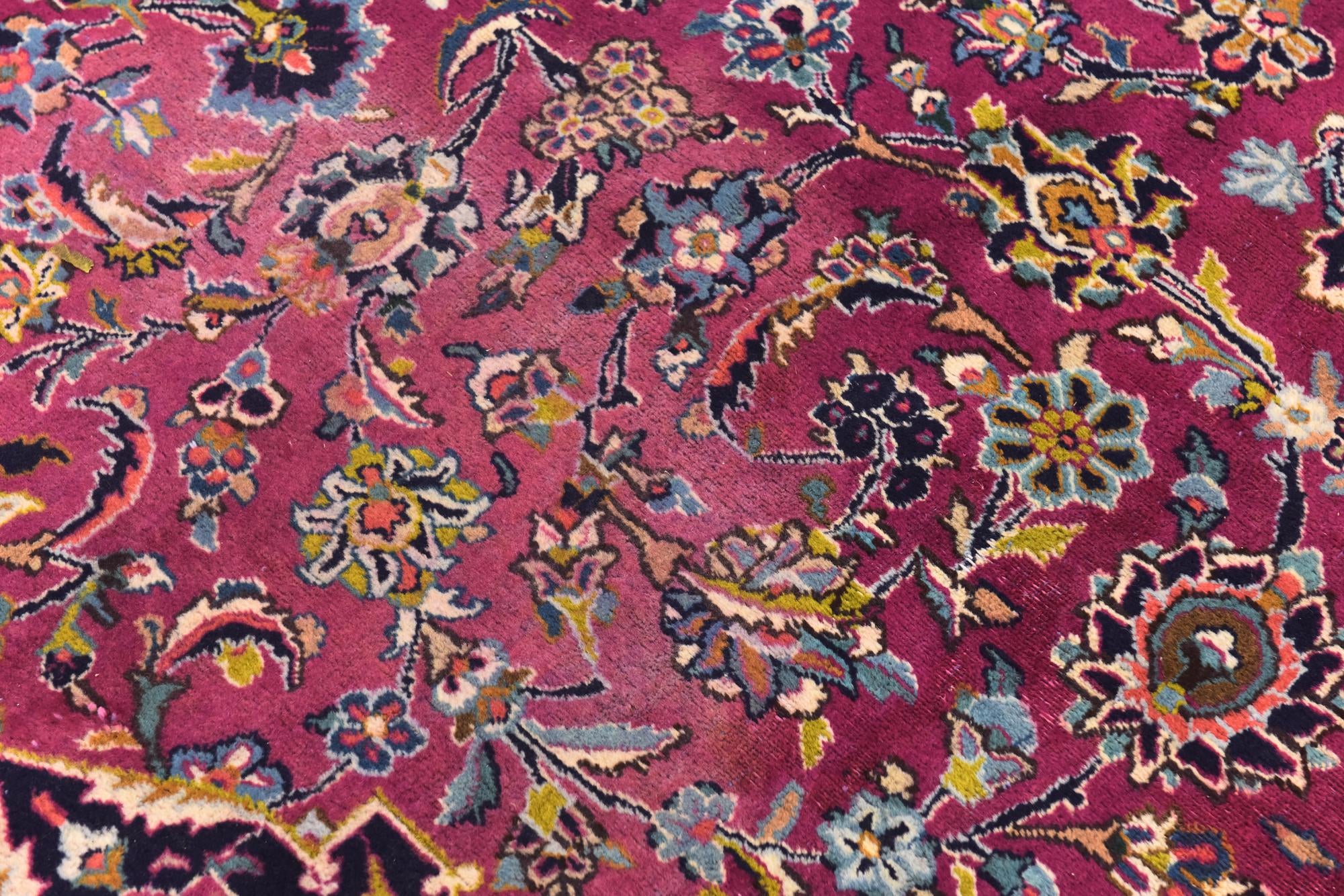 9' 9 x 12' 9 Hand Knotted Mashad Persian Wool Rug