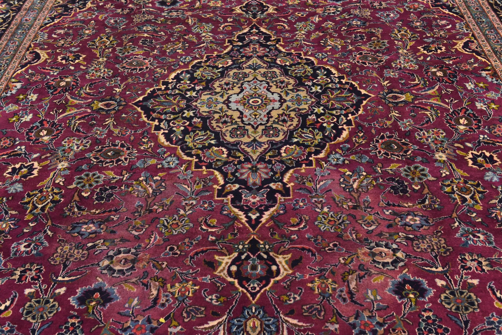 9' 9 x 12' 9 Hand Knotted Mashad Persian Wool Rug