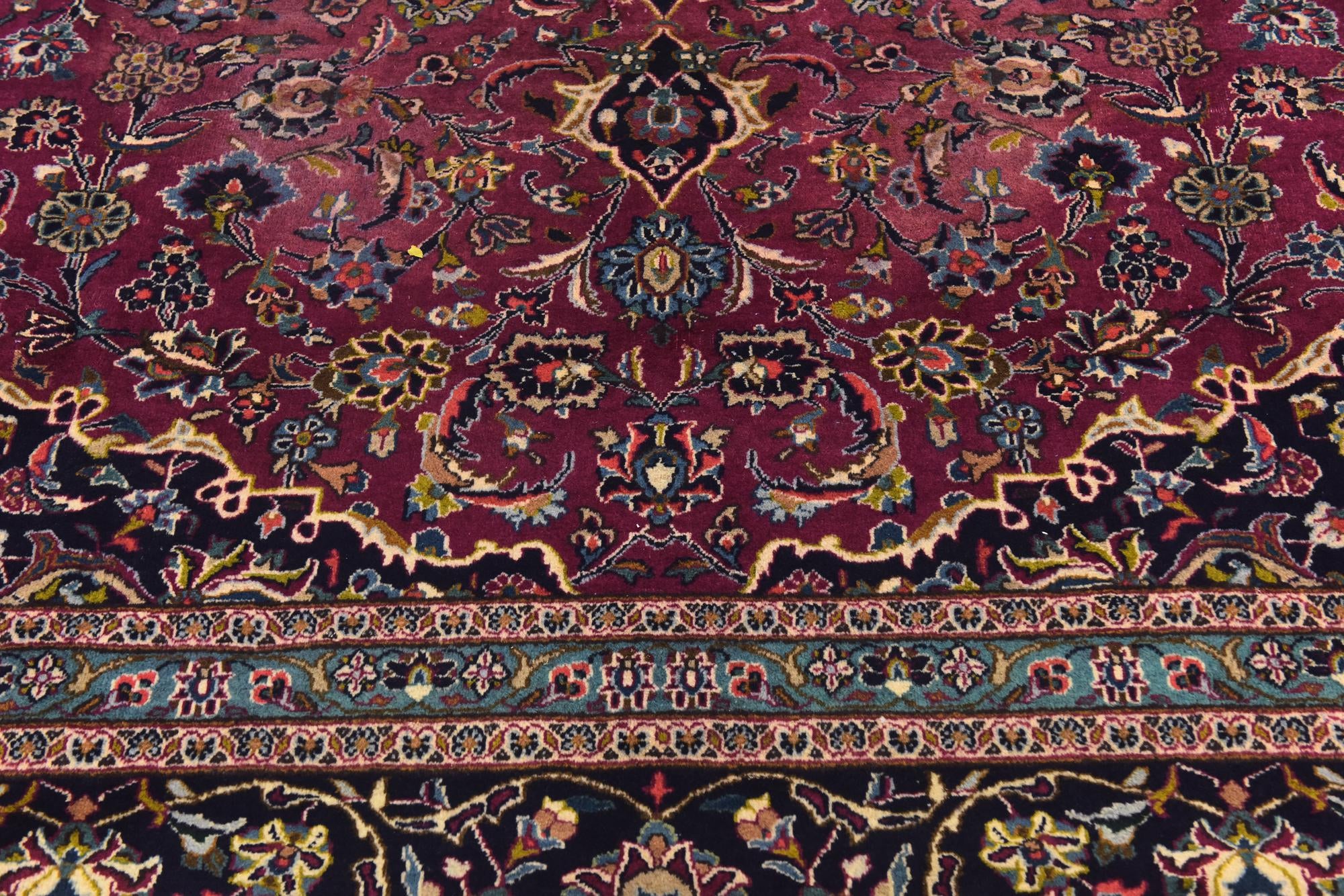 9' 9 x 12' 9 Hand Knotted Mashad Persian Wool Rug