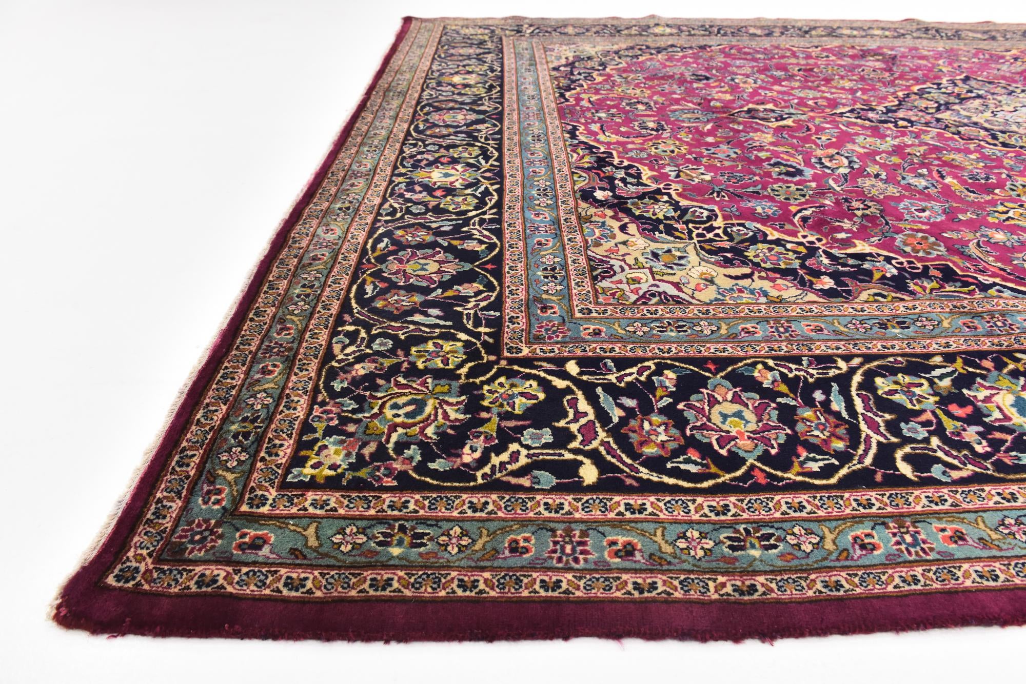 9' 9 x 12' 9 Hand Knotted Mashad Persian Wool Rug