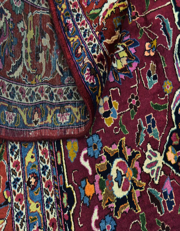 Detail image of 9' 8 x 12' 6  Hand Knotted Mashad Persian Wool Rug