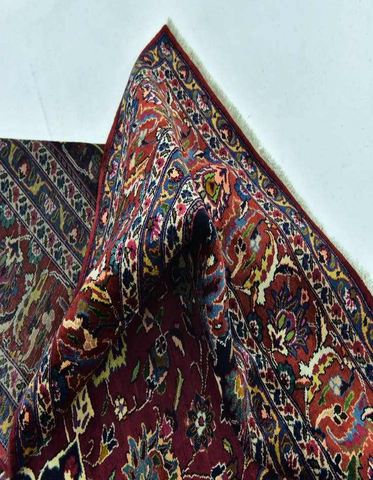 Detail image of 9' 8 x 12' 6  Hand Knotted Mashad Persian Wool Rug