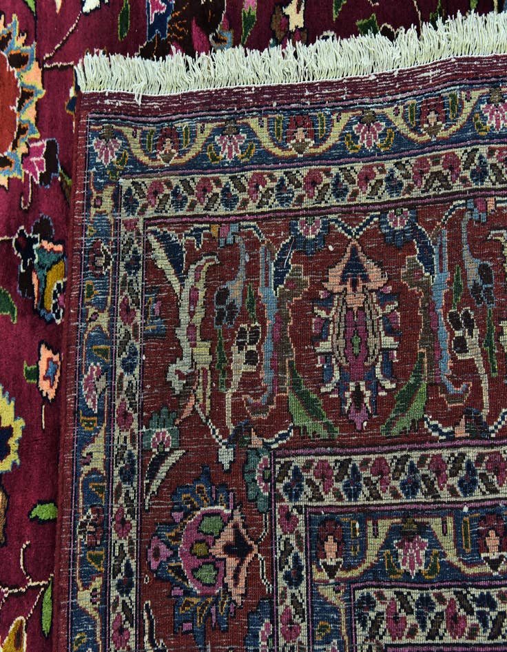 Detail image of 9' 8 x 12' 6  Hand Knotted Mashad Persian Wool Rug