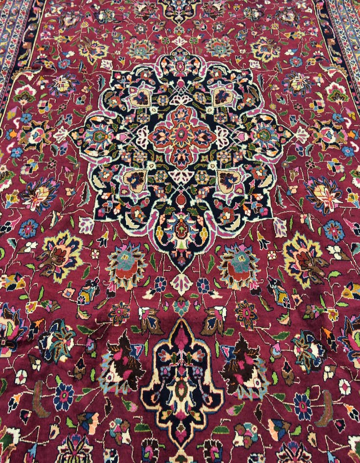 Detail image of 9' 8 x 12' 6  Hand Knotted Mashad Persian Wool Rug